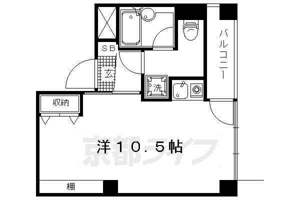 トーヨービル(ワンルーム/4階)の間取り写真