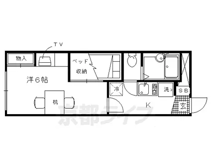 レオパレスサンシャイン98(1K/1階)の間取り写真