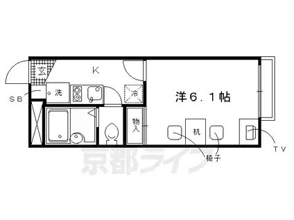 京都市烏丸線 北山駅(京都) 徒歩18分 2階建 築22年(1K/1階)の間取り写真