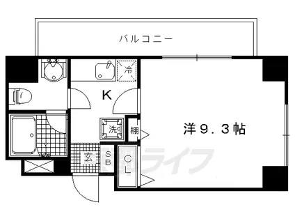 フェルミ堀川(1K/4階)の間取り写真