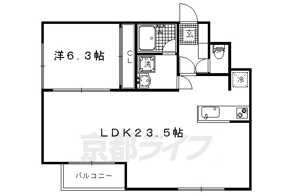 BELCASA(1LDK/3階)の間取り写真