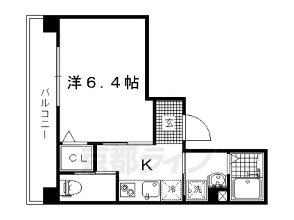 京都市烏丸線 今出川駅 徒歩15分 5階建 築16年(1K/5階)の間取り写真