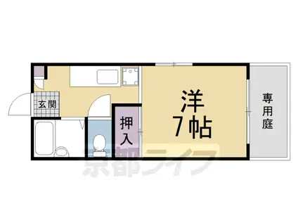 京都市烏丸線 北大路駅 徒歩13分 2階建 築34年(1K/1階)の間取り写真