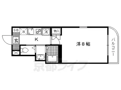 CONFIANCE衣笠(1K/4階)の間取り写真