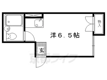 京福北野線 北野白梅町駅 徒歩2分 3階建 築32年(ワンルーム/2階)の間取り写真
