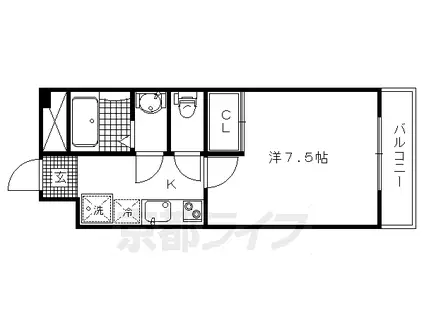 G・Fニ条城(1K/1階)の間取り写真