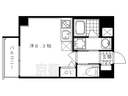 京都市烏丸線 丸太町駅(京都市営) 徒歩15分 7階建 築15年(ワンルーム/4階)の間取り写真