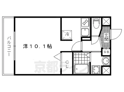 京都市烏丸線 今出川駅 徒歩7分 3階建 築17年(1K/3階)の間取り写真