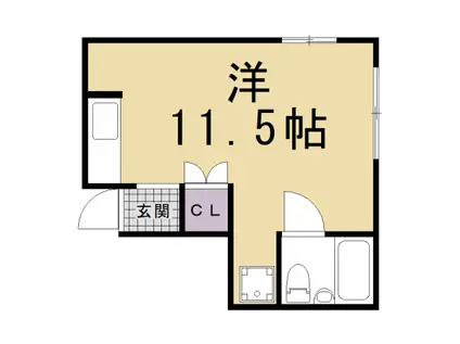 クゥアトル京都2(ワンルーム/1階)の間取り写真