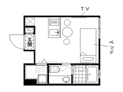 COTO GLANCE 御所北(ワンルーム/2階)の間取り写真