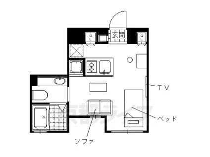 COTO GLANCE 御所北(ワンルーム/5階)の間取り写真