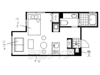 京阪電気鉄道鴨東線 出町柳駅 徒歩5分 5階建 築6年(ワンルーム/2階)の間取り写真