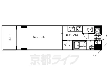 京都市烏丸線 今出川駅 徒歩10分 5階建 築15年(1K/1階)の間取り写真