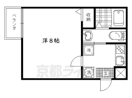 山陰本線 二条駅 徒歩20分 4階建 築15年(1K/3階)の間取り写真