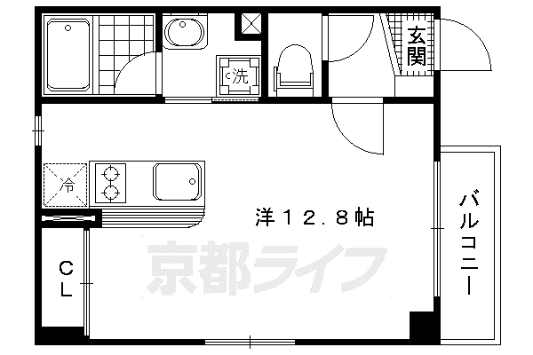 京阪電気鉄道鴨東線 出町柳駅 徒歩5分 7階建 築15年(ワンルーム/4階)の間取り写真