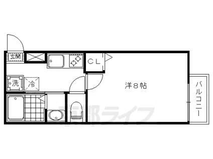 京都市烏丸線 今出川駅 徒歩18分 3階建 築14年(1K/2階)の間取り写真
