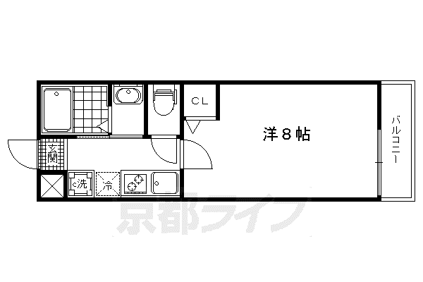 アークリード下天神(1K/2階)の間取り写真