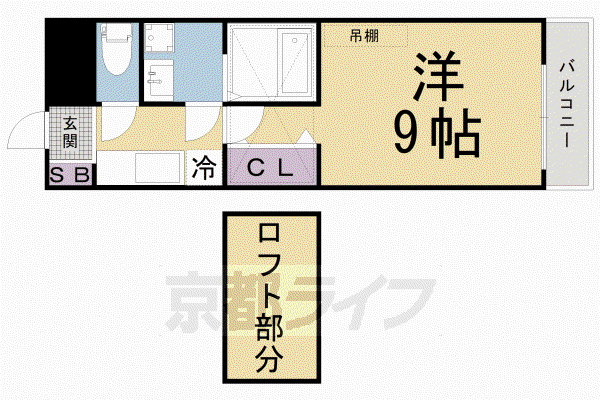 京都市烏丸線 今出川駅 徒歩4分 3階建 築15年(1K/3階)の間取り写真