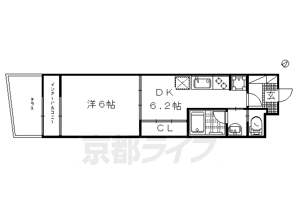 コープ美山III(1DK/1階)の間取り写真