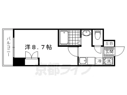 アンボワーズ(1K/2階)の間取り写真
