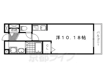 札幌市東西線 白石駅(札幌市営) 徒歩14分 3階建 築15年(ワンルーム/2階)の間取り写真