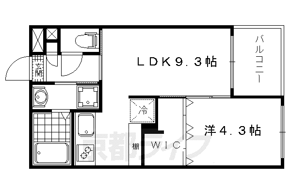 京阪電気鉄道鴨東線 出町柳駅 徒歩8分 5階建 築15年(1LDK/1階)の間取り写真