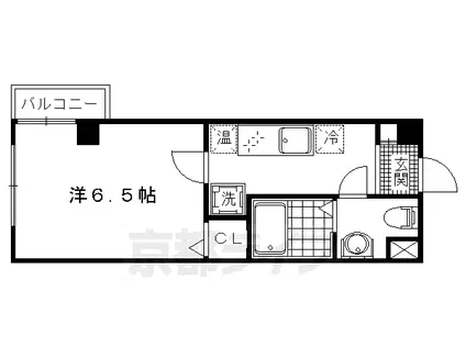 京福北野線 北野白梅町駅 徒歩24分 3階建 築14年(1K/3階)の間取り写真