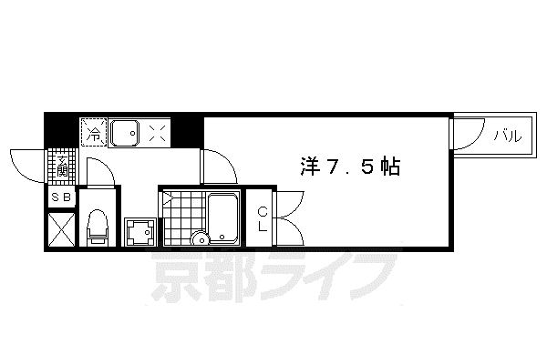 デプレ北野(1K/3階)の間取り写真