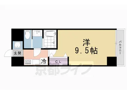 SILK HOUSEとなみ(1K/5階)の間取り写真