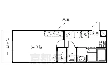 京都市烏丸線 北大路駅 徒歩26分 3階建 築14年(1K/1階)の間取り写真