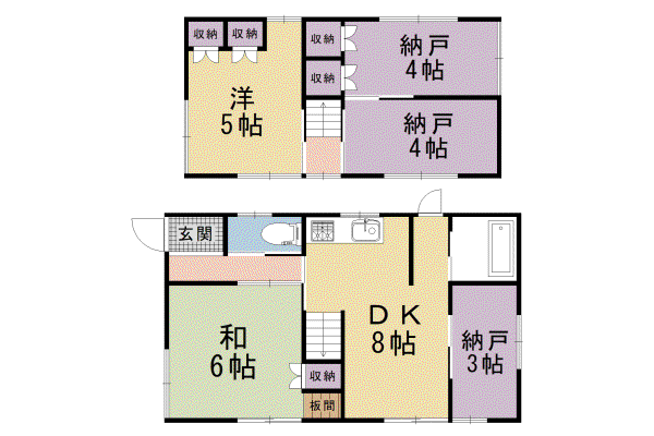 京福北野線 北野白梅町駅 徒歩25分 2階建 築47年(2SDK)の間取り写真