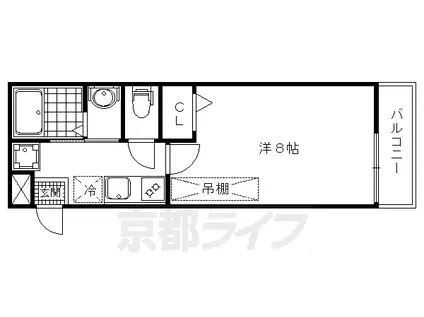 京都市烏丸線 今出川駅 徒歩5分 3階建 築13年(1K/3階)の間取り写真