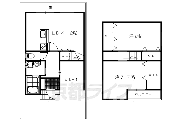 京都市烏丸線 鞍馬口駅 徒歩18分 2階建 築13年(2LDK)の間取り写真