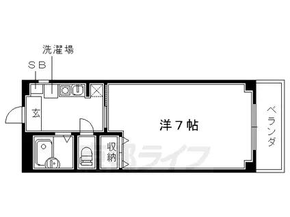 京都市烏丸線 北大路駅 徒歩10分 3階建 築32年(1K/2階)の間取り写真