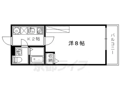 フラッティ上七軒(1K/1階)の間取り写真