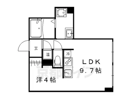 京都市烏丸線 今出川駅 徒歩5分 3階建 築13年(1LDK/3階)の間取り写真