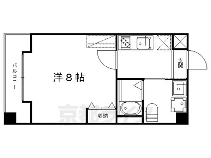 RUSCELLO-UNO(1K/4階)の間取り写真