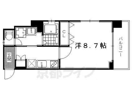 ベラジオ西陣聚楽(1K/2階)の間取り写真