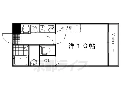 京洛マンション(1K/3階)の間取り写真
