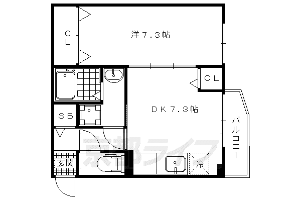 京都市烏丸線 鞍馬口駅 徒歩22分 2階建 築13年(1DK/2階)の間取り写真