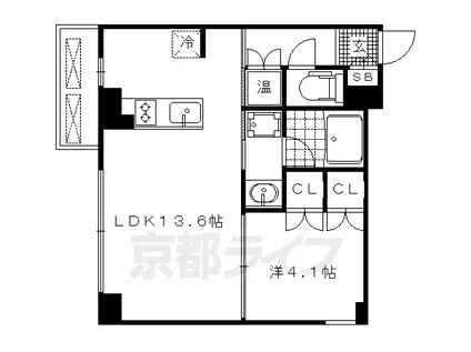 COZY平野(1LDK/2階)の間取り写真