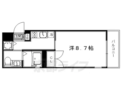 京都市烏丸線 今出川駅 徒歩16分 7階建 築12年(1K/6階)の間取り写真