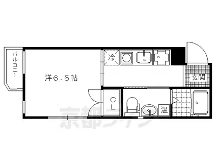 京都市烏丸線 北大路駅 徒歩7分 4階建 築12年(1K/3階)の間取り写真