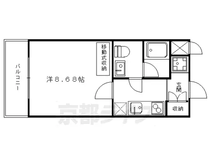 エクセレント二条城北(1K/2階)の間取り写真
