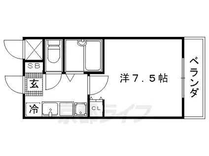 叡山電鉄 二軒茶屋駅(京都) 徒歩27分 3階建 築29年(1K/2階)の間取り写真
