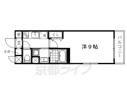 京都市烏丸線 今出川駅 徒歩10分 5階建 築11年(1K/5階)の間取り写真