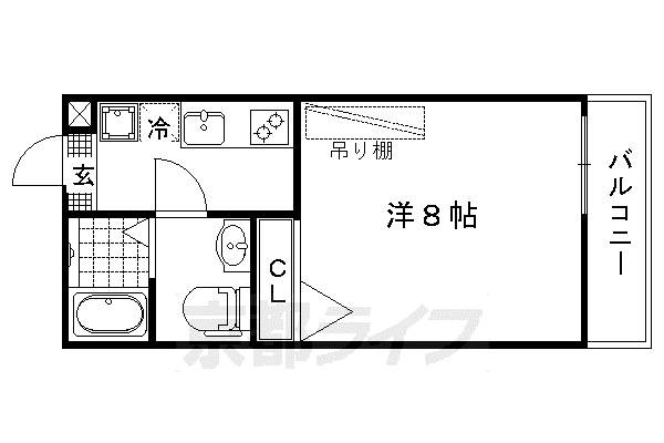 京都市烏丸線 今出川駅 徒歩12分 3階建 築12年(1K/2階)の間取り写真