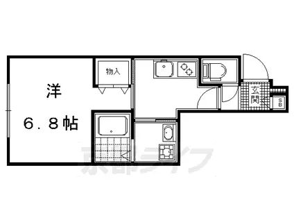 京阪電気鉄道鴨東線 出町柳駅 徒歩10分 2階建 築11年(1K/1階)の間取り写真