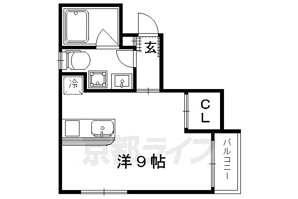 京都市烏丸線 北大路駅 徒歩15分 5階建 築11年(ワンルーム/1階)の間取り写真