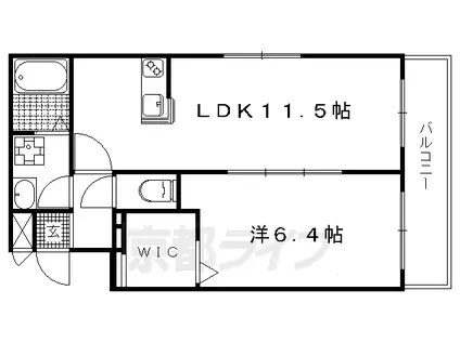 京都市烏丸線 北大路駅 徒歩10分 3階建 築14年(1SLDK/2階)の間取り写真